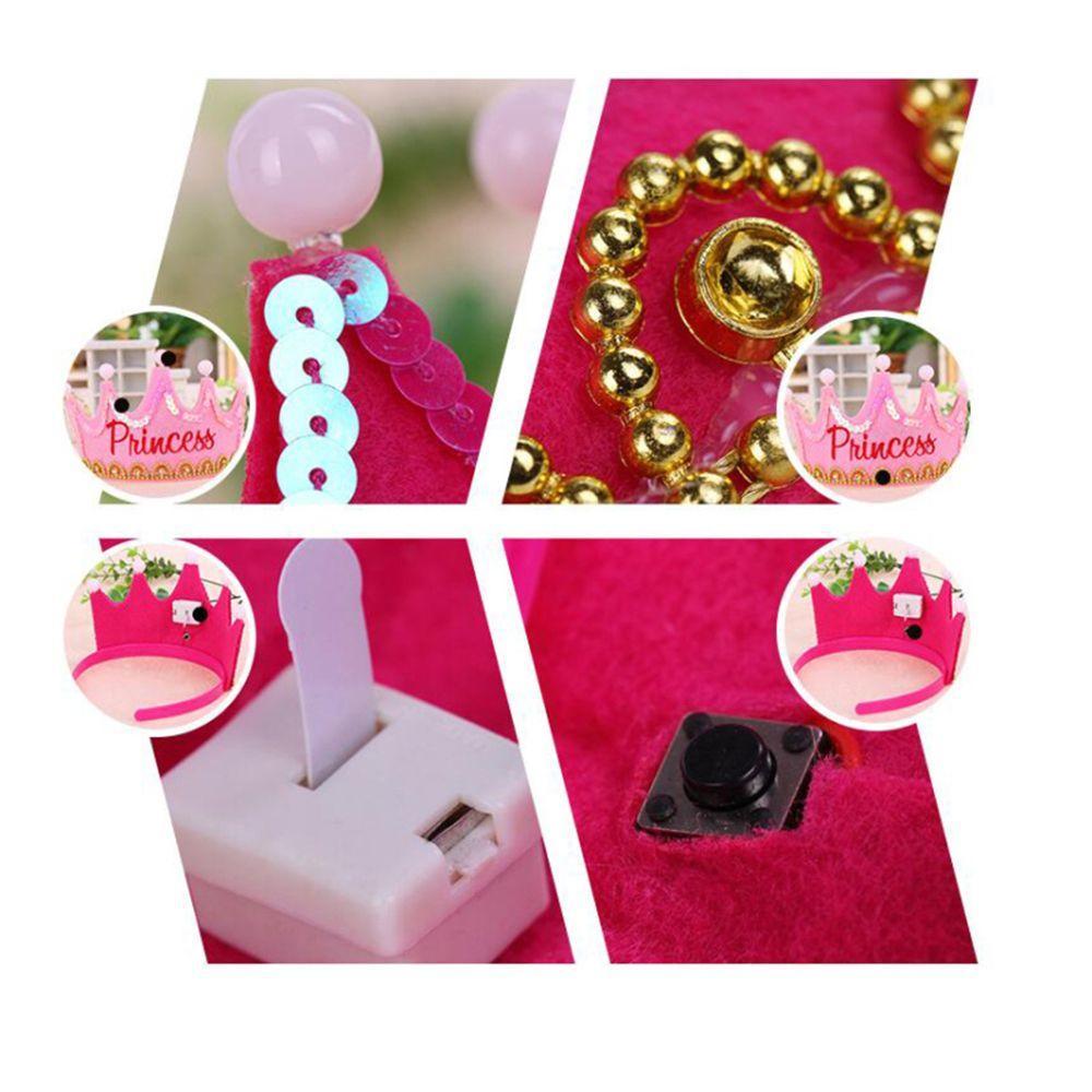 New Prince Princess Party Supplies LED Light Birthday Hat Crown Hair Band