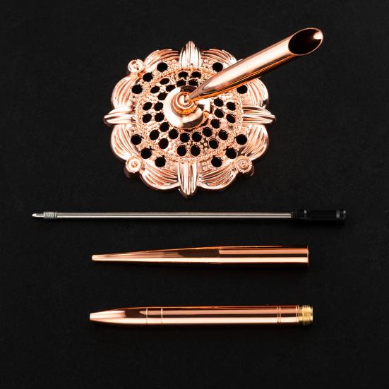 Vintage Metal Desktop Bank Counter Pen Holder Base Office Stationery Accessory