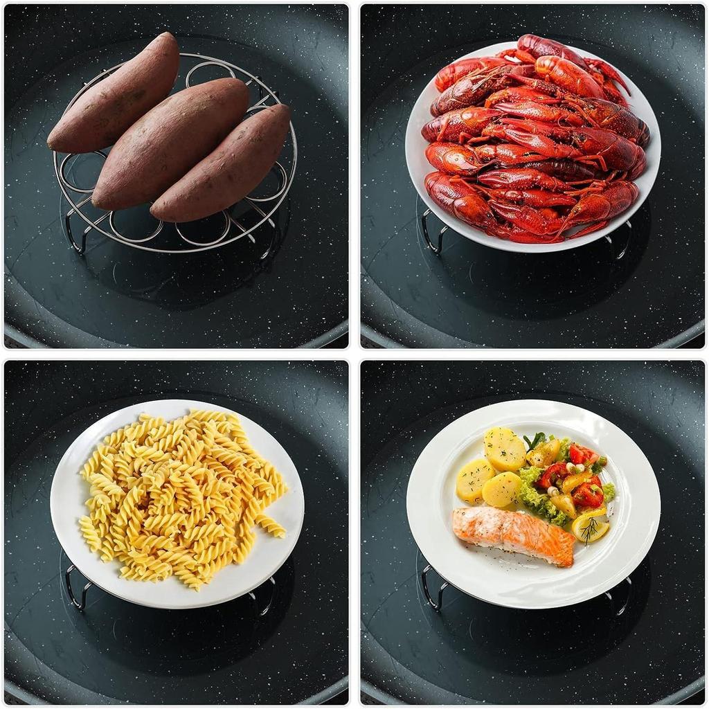 Egg Steamer Rack - Stainless Steel Trivet for 6, 8 Quart Pressure Cooker, Compatible for Instant Pot Accessories, Cooks 18 Eggs