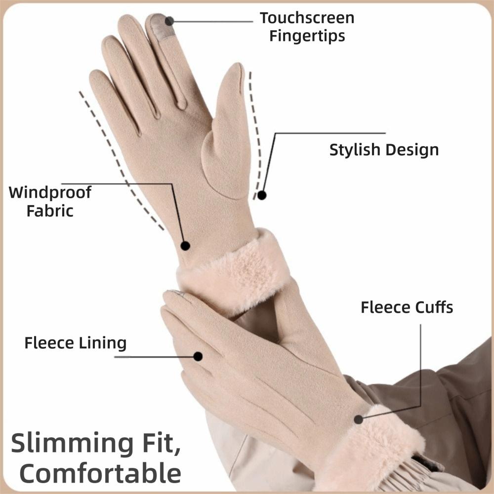 Thick Plush Gloves Outdoor Guantes Fashion Touchscreen Gloves Lady