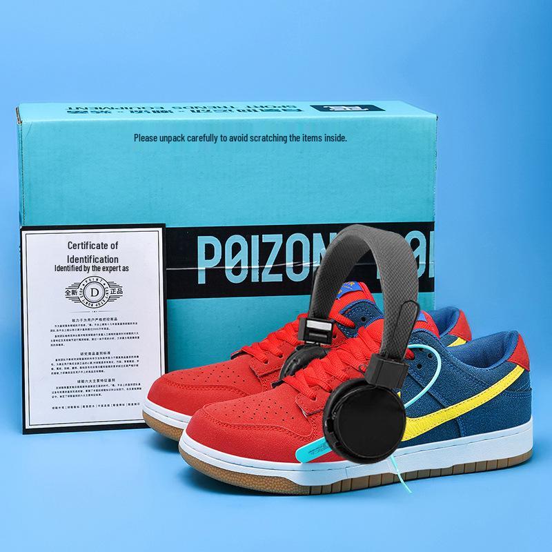 Мужские/женские кроссовки AJ, красные и синие, с асимметричным дизайном, низкие, для скейтбординга и бега