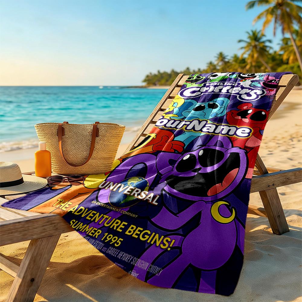 Digital Circus Customize Text Beach Towel Soft Durable Quick-Dry Portable for SwimmingBeachCamping Travel Beach AccessoriesGym