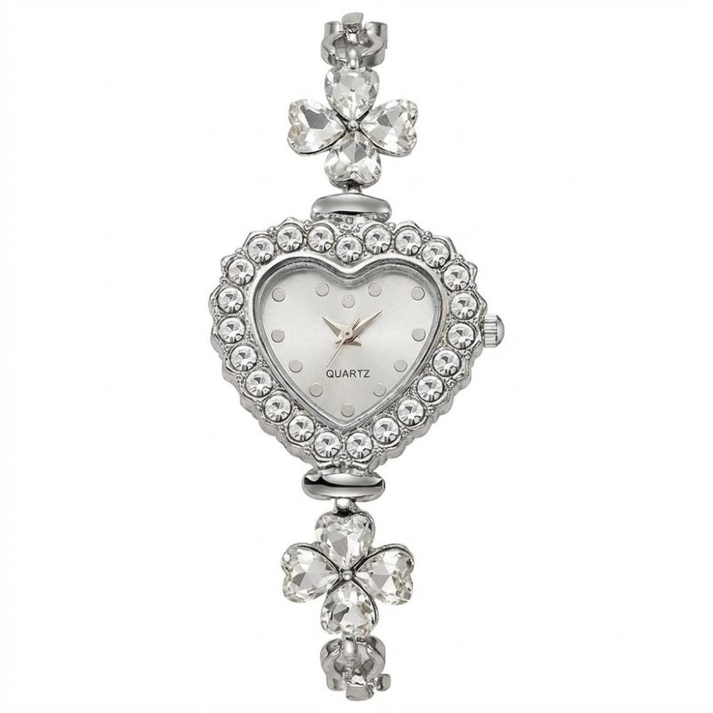 with Adjustable Bracelet Heart Shaped Watch Diamond Studded Watch Strap Wrist Decoration Gift