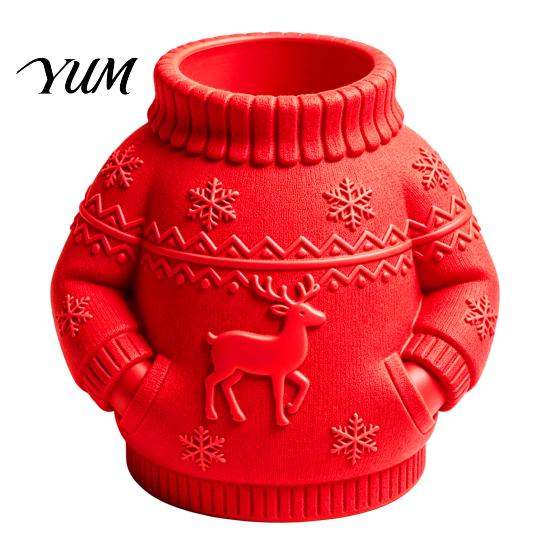 Organized Desk Accessories for Home 3D Printed Sweater Pen Holder, Creative Organizer with Elk Snowflake Relief Shape Pencil Cup Office School