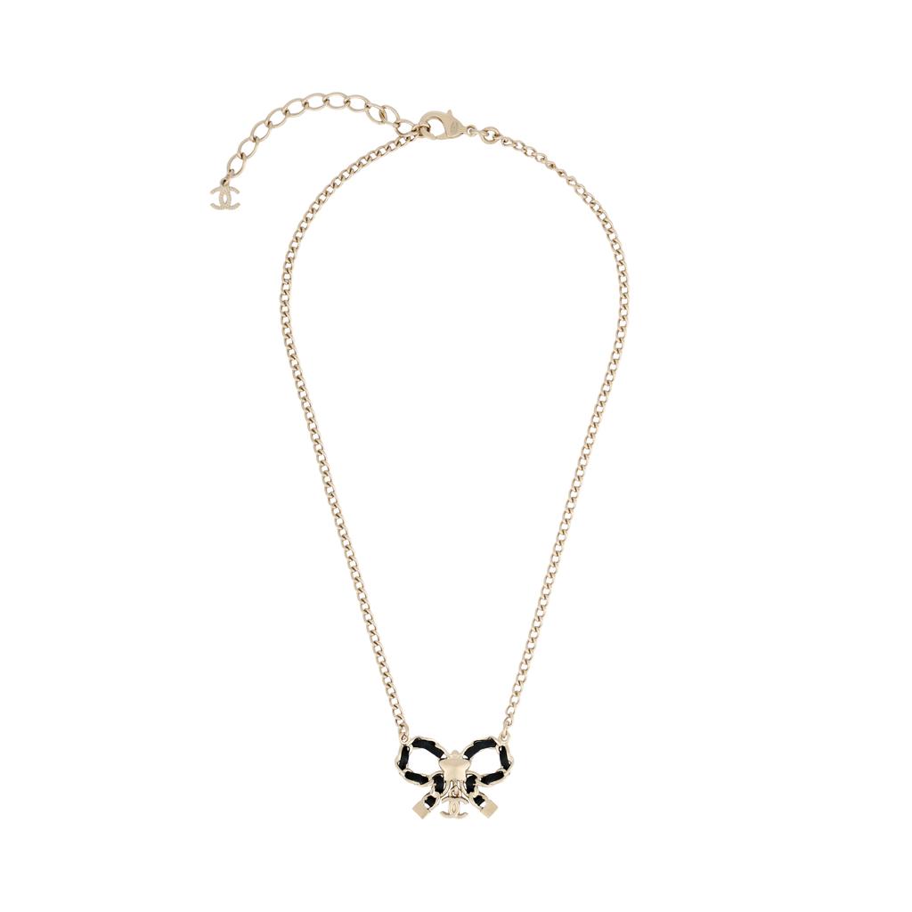 Chanel 25B Autumn Winter Bow Design Lucky Necklace Unisex necklace Gold ABG277-B21852-U3435