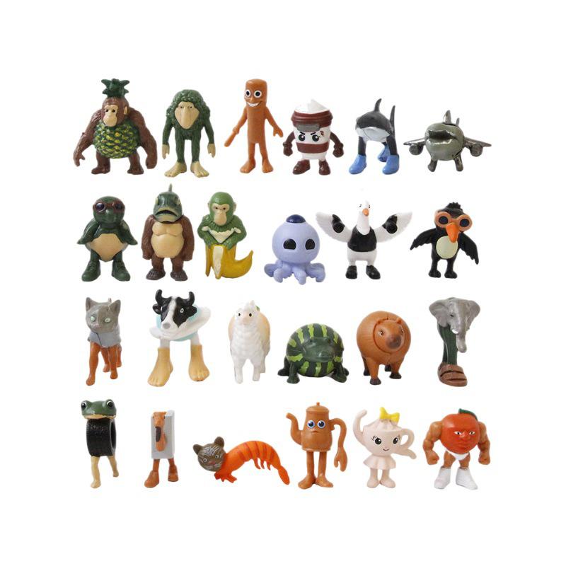 Кросс-бордер 24 2-4 дюйма Классические Ручные Фигурки Гор и Морей - Акула Плюшевые Украшения В Коробке Игровой Набор Фигурок