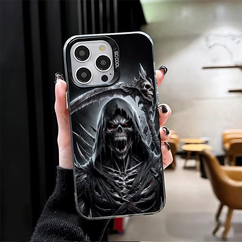 Смерть Жнец Череп Коса Мягкий Чехол для Телефона для iPhone 15 16 17 Pro Max 17Air 16E 14 Plus 13 12 Mini Ударопрочный Чехол Задняя Крышка Sh