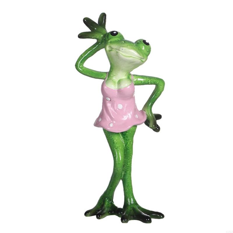 62KD Садовые фигурки лягушек Декорация Забавные смоляные лягушки Скульптура Статуэтка для дома офиса