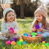Набор из 12/24/48 штук Детская игра «Охота за пасхальными яйцами», Сувениры для вечеринки, Предварительно наполненные пасхальные яйца, Игрушки для снятия стресса с мини-плюшевой игрушкой, Пасхальная корзина