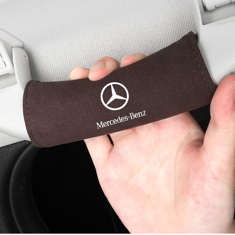 BTY4 2pcs Car Roof Armrest Handle Suede Gloves Protector Accessories For Benz CLK GLC W212 C200 C300 W203 W204 W205 W169 W176 GLC