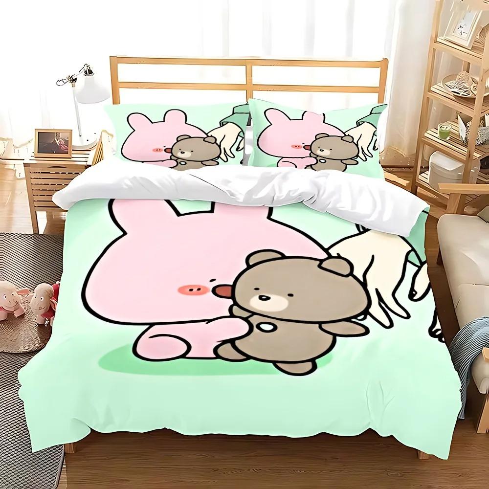 Спящий Милый Асамими Квадратный Пододеяльник Наволочка Постельное Белье Взрослый Мальчик Девочка Украшение Спальни Детский Подарок Односпальный Двуспальный Большой Размер