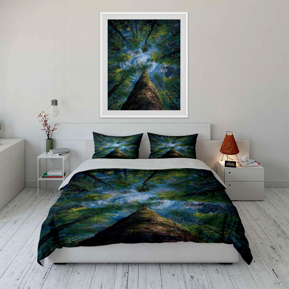 Tree vortex with sky. Bedding sets Duvet cover sets Duvet covers Pillowcases(1 * Duvet Cover 2 * Pillowcases, without duvet insert)