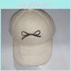 Autumn Winter Ladies Fluffy Embroidered Butterfly Bow Baseball Cap With Sunshade Function
