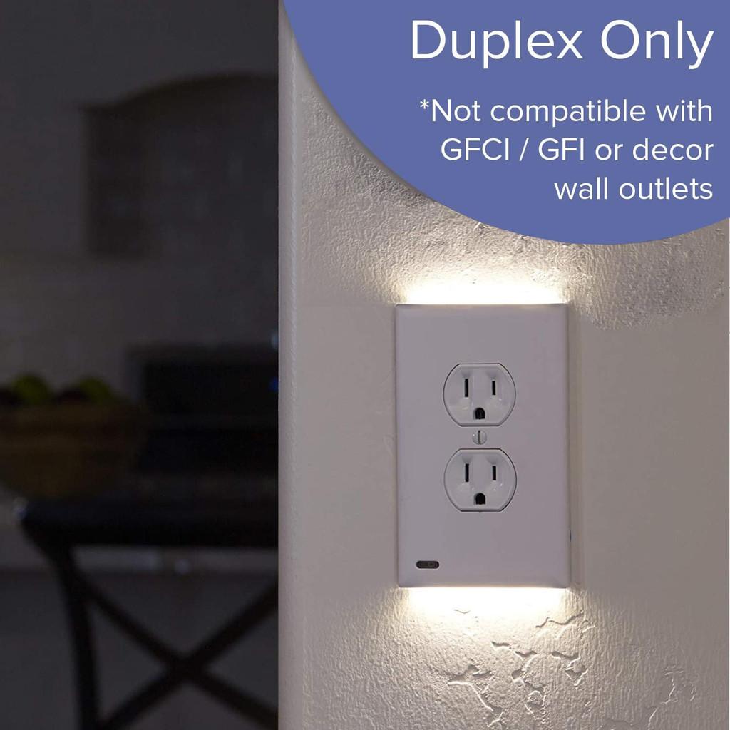 Cover Outlet Wall Socket Plate Double Led Night Light Sensor Plug Coverplate