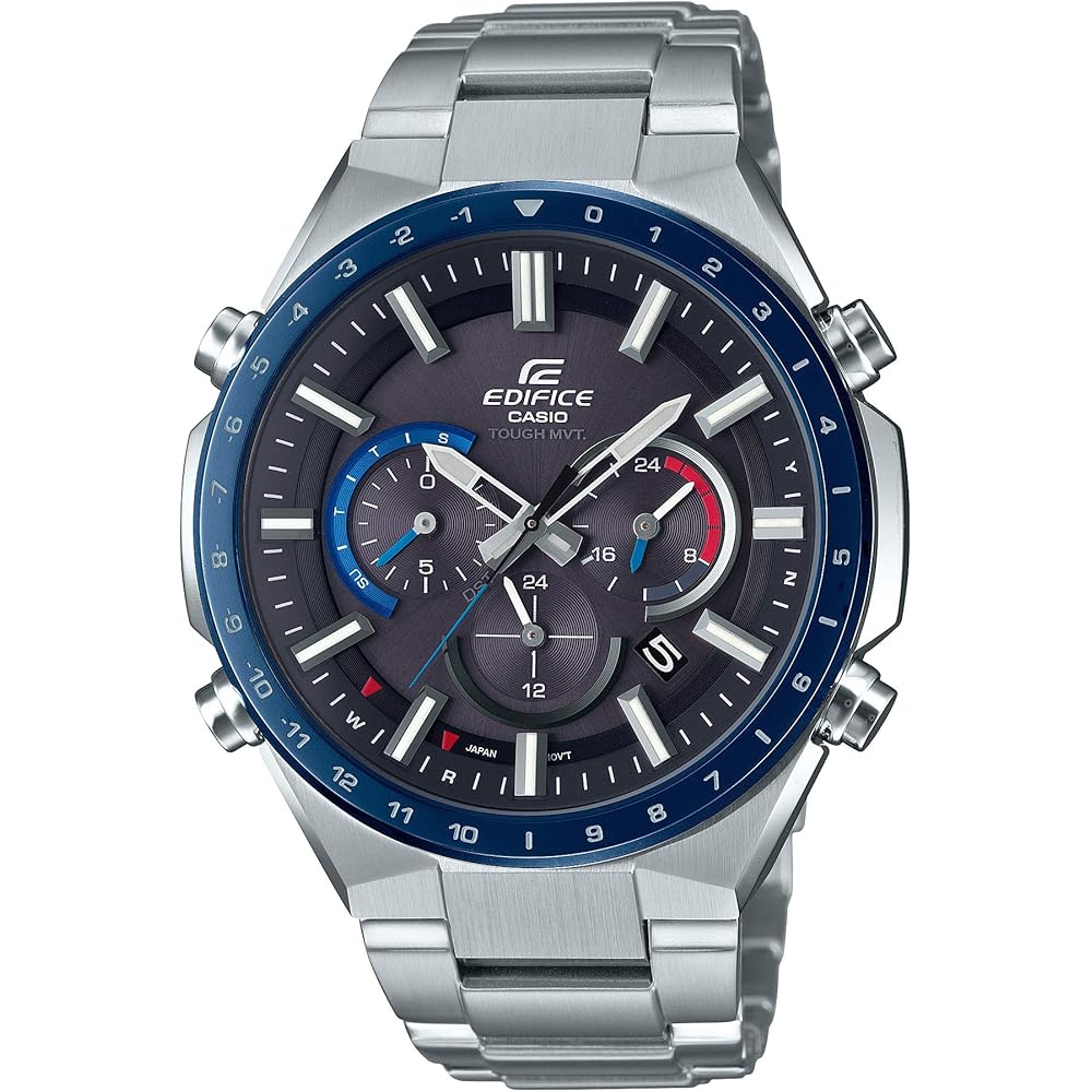 Casio Edifice EQW-T660DB-1BJF Men's Silver Radio Solar Watch with Stainless Steel Band and Water Resistance