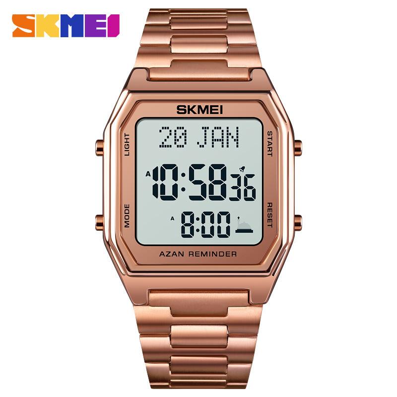 Moment American Мужские мусульманские часы Электронные часы Город Переключатель Закладка Направление Подсказка Многофункциональные часы