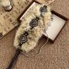 Retro Leather Fur Belt Punk Y2K Plush Waist Belt Personality Furry Waistband  Daily
