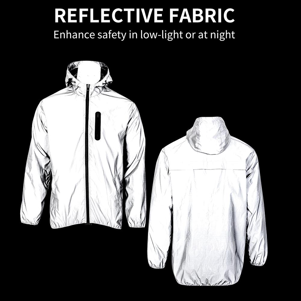 Wosawe Светоотражающая велосипедная куртка с капюшоном Серебристая велосипедная непромокаемая дышащая велосипедная ветровка