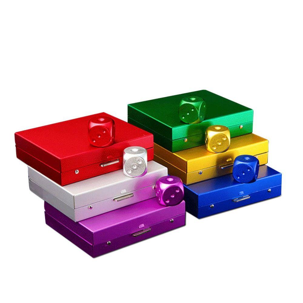 with Case 5 in1 Metal Dices Aluminum Zinc Zinc Alloy Rounded Corners Dice Set Metal Solid Dice Bar Supplies