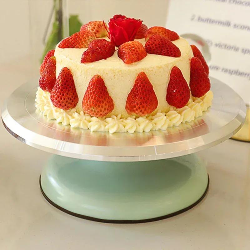 Baking Tools Aluminum Alloy Birthday Cake Turntable Plastic Ceramic Turntable Glass Turntable 10/12 INCH Flower Mounting Table