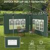 Gazebo Side Panels, Sides Replacement with Window for 3x3(m) or 3x4m Pop Up Gazebo, 2 Pack, Green