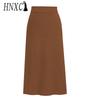 HNXC Women's Fashion Casual Solid Color Print Spring Autumn Skirt
