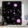 Red White Interlocking Circles Shower Curtain Home Decoration Waterproof Fabric For Bathroom Decor Large Size (72X84)