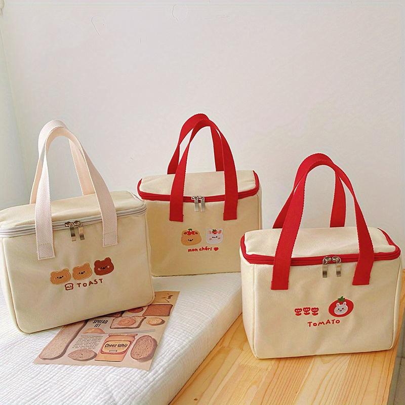 Женская милая сумка для обеда, изолированная парусиновая сумка-холодильник для девочек, термосумка из алюминиевой фольги, термопищевая коробка, семейный школьный контейнер для пикника, ужина