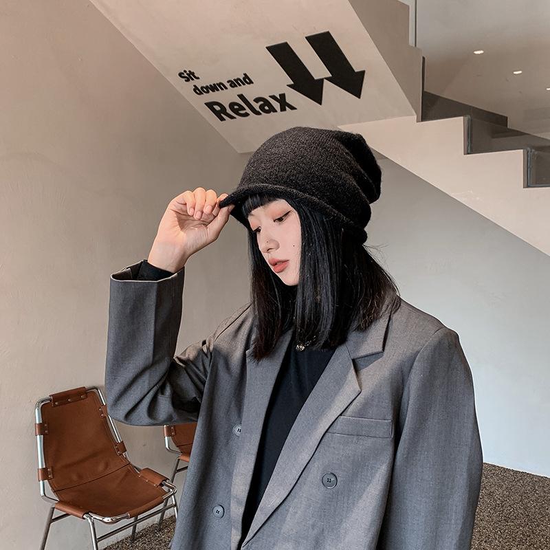 Japanese-Korean Style Warm Knitted Wool Hat for Autumn and Winter - Trendy, All-Match, Fits Large Head Circumference