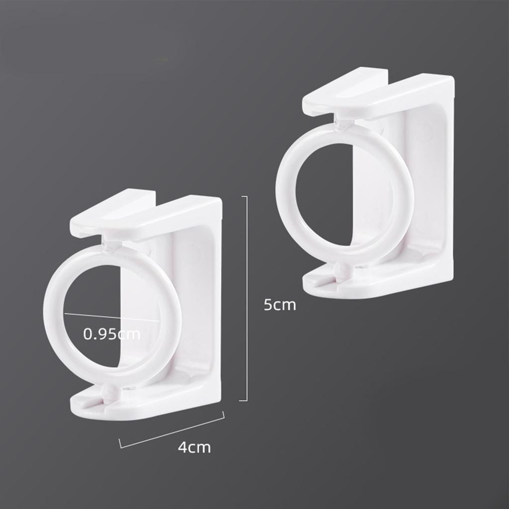 Curtain Rod Holder Hook Punch Free Strong Load Bearing ABS Swivel Curtain Pole Holder Hook for