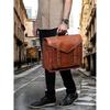 Vintage Leather Messenger Laptop Bag, Personalized Office Briefcase for Men, Rustic Crossbody Satchel, Gift for Husband or Him