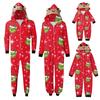 Комплект комбинезона на молнии с капюшоном и длинными рукавами для всей семьи с рождественским принтом