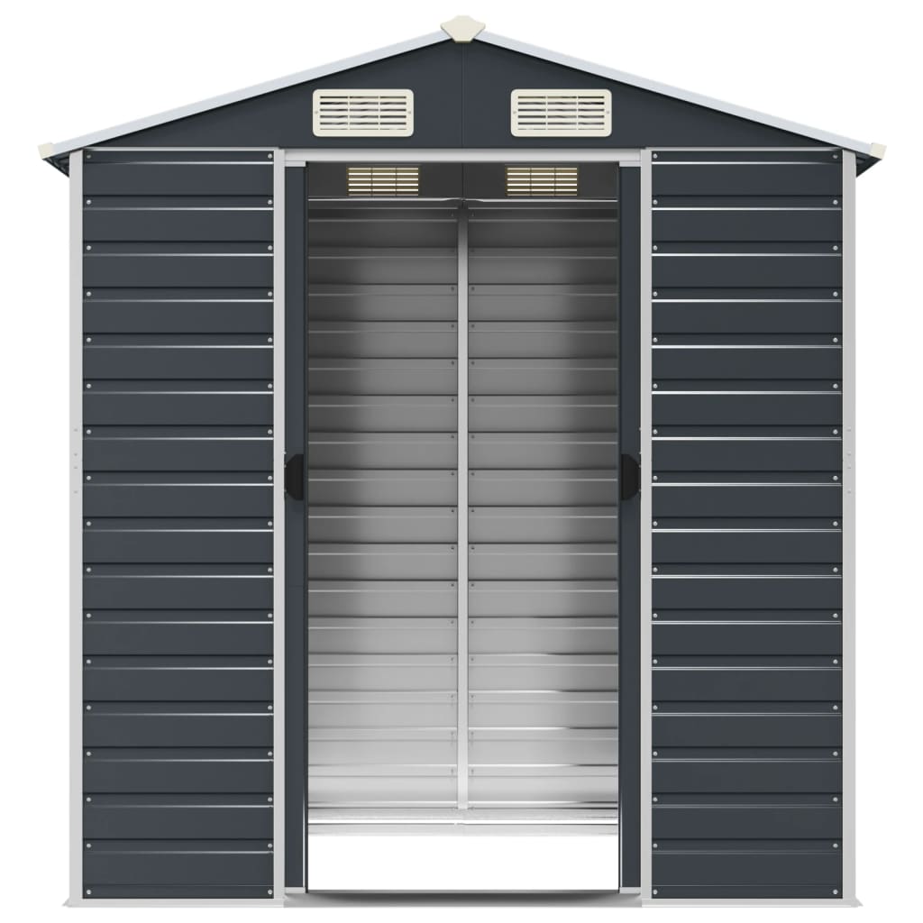 Garden Shed Anthracite 191 x 130 x 198 cm Galvanized Steel