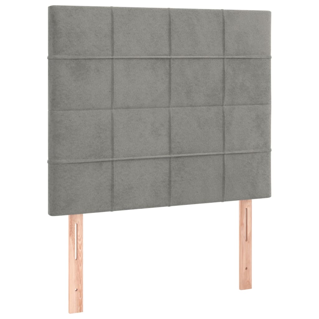 Headboard Light Grey 80 x 5 x 118 128 cm Velvet