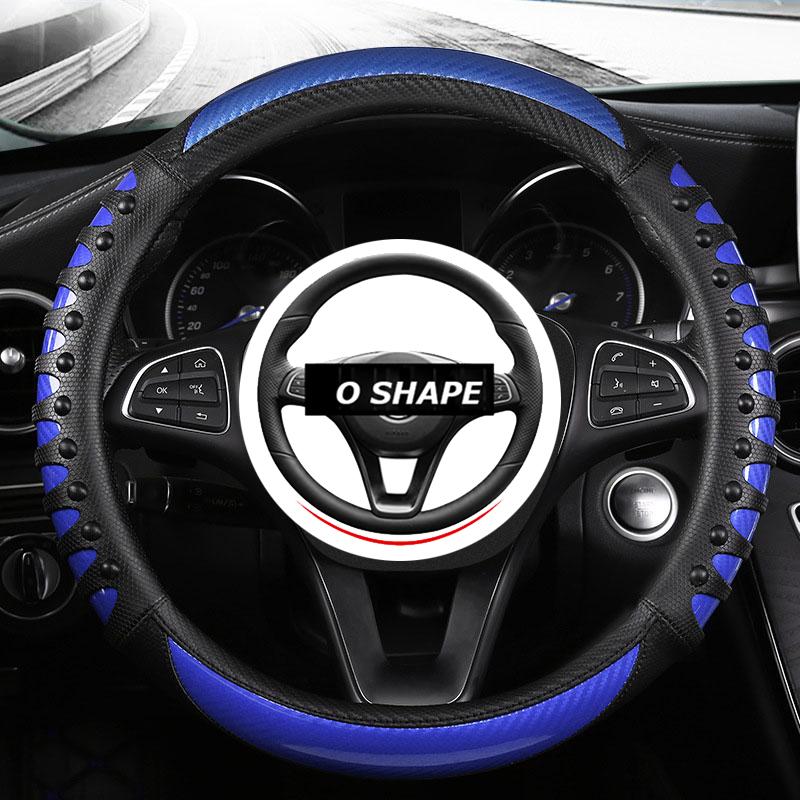 Чехол на руль автомобиля SEAMETAL, противоскользящие чехлы на руль из искусственной кожи, подходят для украшения автомобиля из углеродного волокна