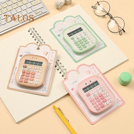 Портативный калькулятор 12-значный большой ЖК-дисплей Большие кнопки, легко нажимаемые, питание от батареи, цветной