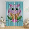 Cartoon Owl Tulle for Bedroom Living Room Curtain Elegant Room Curtains 2 Pieces Home Interior Curtains Halloween Decoration