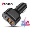VAORLO Автомобильное зарядное устройство 30 Вт, двойной порт USB + PD 3 в 1, 2,4 А, быстрая зарядка для мобильного телефона