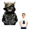 Крутая термонаклейка с котом на одежде, виниловая термостойкая толстовка Diy Parches Ropa, футболка с термопрессом и аппликацией, одежда с утюжком