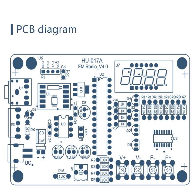 DIY FM радио электронный комплект регулируемая частота 87-108 МГц цифровой дисплей паяльный проект практика припой RDA5807S