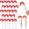 6pcs Large Candy Cane Plastic Tubes with Red Lids - Transparent Party Favors for Christmas, Birthdays & Festive Celebrations
