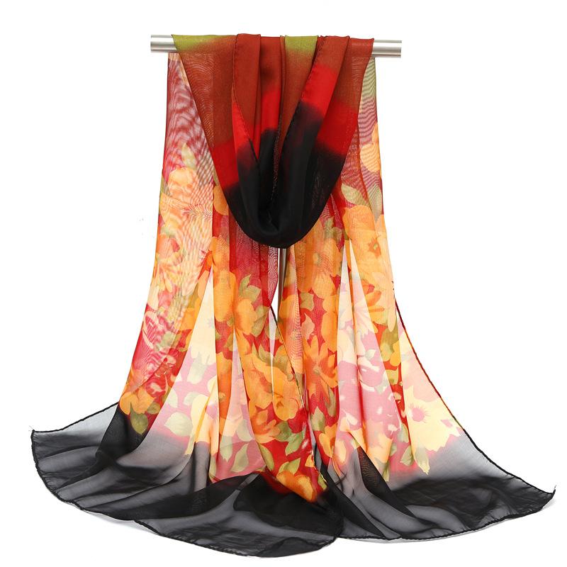 Spring/Summer New Women'S Silk Scarf 150 * 45cm Simulated Silk Twill Square Scarf Fashion Printed Large Square Scarf Professional Scarf