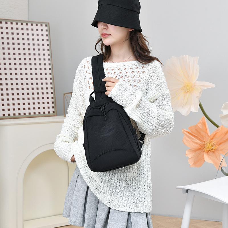 Женская сумка Многофункциональная Спортивная Большая Вместимость Однотонная Нагрудная Сумка Дорожный Рюкзак