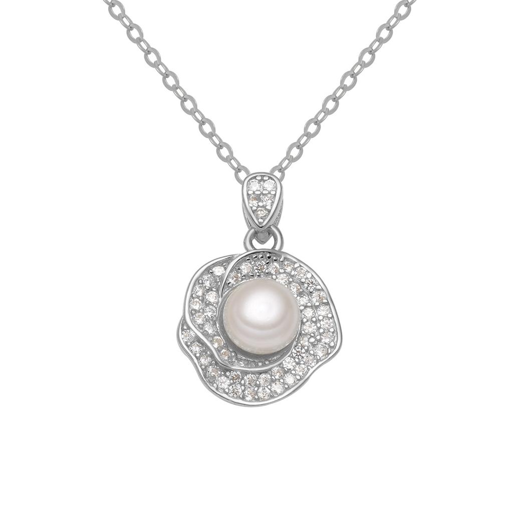 Ожерелье из жемчуга камелии из стерлингового серебра S925, женская мода, легкая, роскошная, с розой, ключичная цепочка в стиле ретро, высокое чувство