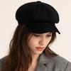 Keep Warm Suede Octagonal Hat Solid Color Newsboy Cap Casual Berets Hat  Daily