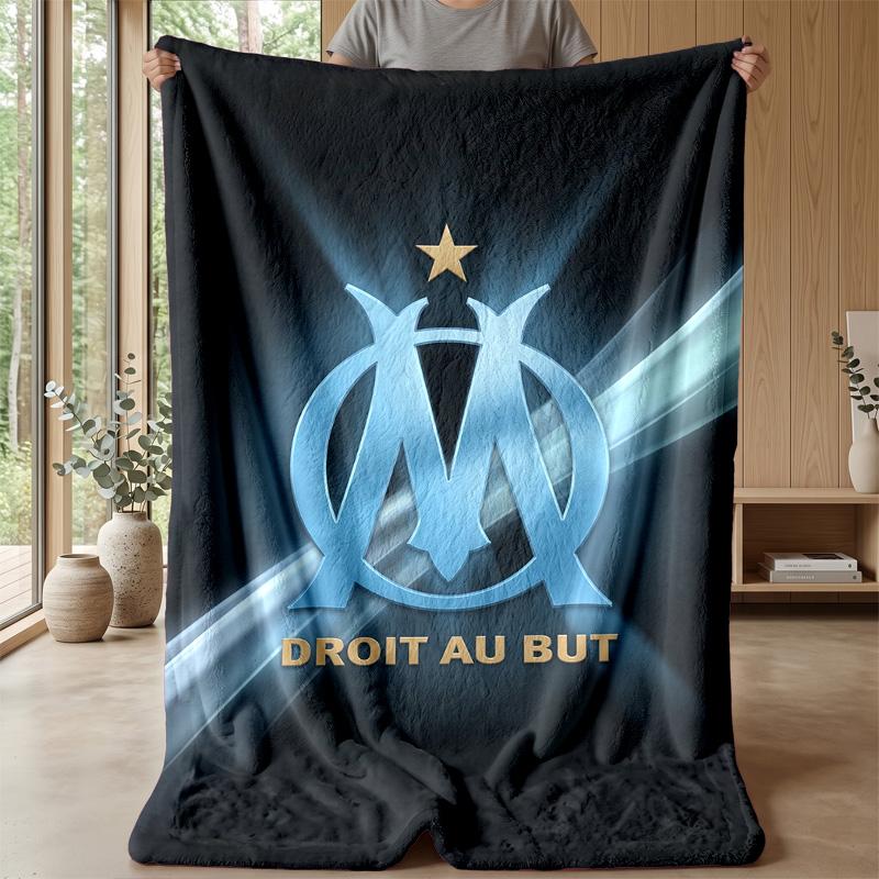 Olympique Lyonnais FC Soft Flannel Fleece Blanket Lightweight Cozy Warm Throw Blanket For Sofa Bed Home Decor