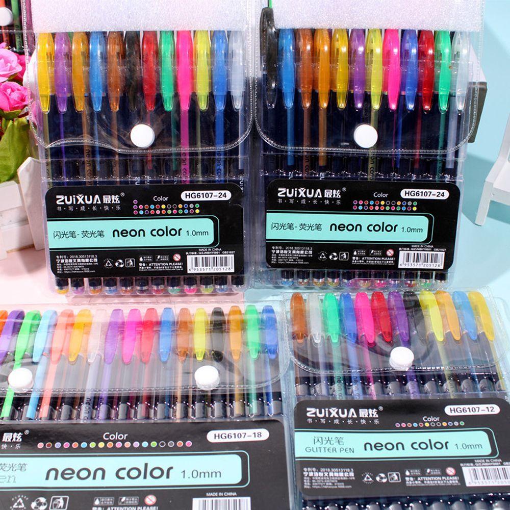 Офисная флеш-ручка для рисования своими руками, цветная ручка с тонким наконечником, маркеры, цветная ручка для подписи, набор блестящих гелевых ручек