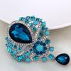 Glass Rhinestone Water-drop Shape Brooch Pin Electroplated Long Lasting Party Jewelry Brooch Clothes Decor