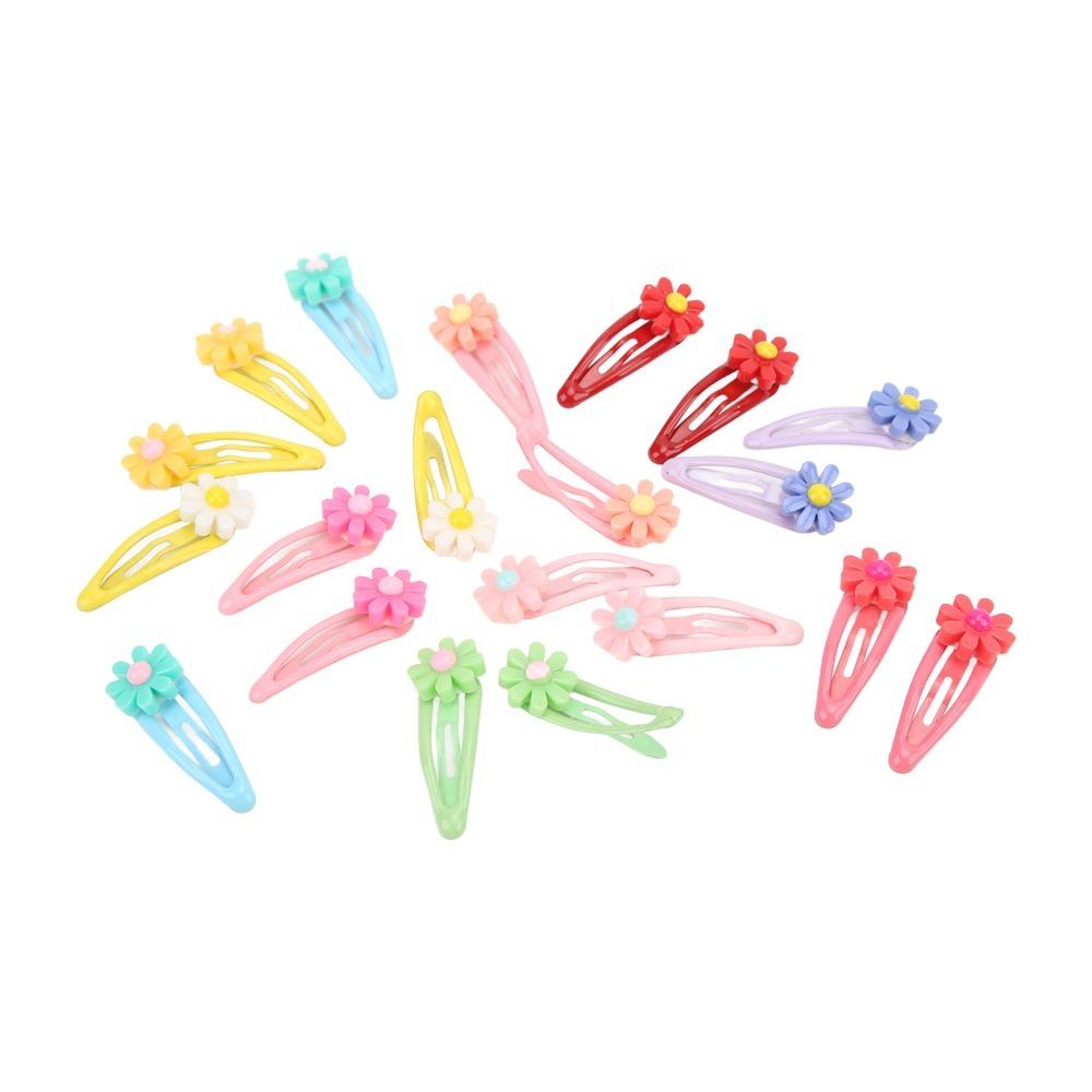 20pcs Mini Shape Dog Hair Flower 3cm Width Mini Hair Barrette Heart BB Clip Beauty Matching