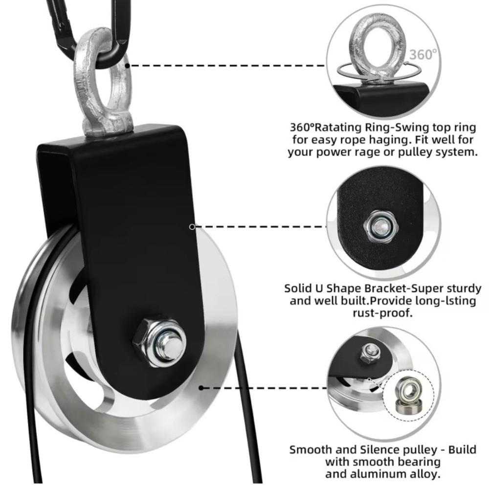 Aluminum Alloy Gym Pulley System Quiet&Smooth Cable Pulley Cable Pulley Wheel for Gym Equipment